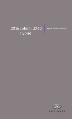 2016 Infiniti QX60 Hybrid Quick Reference Guide